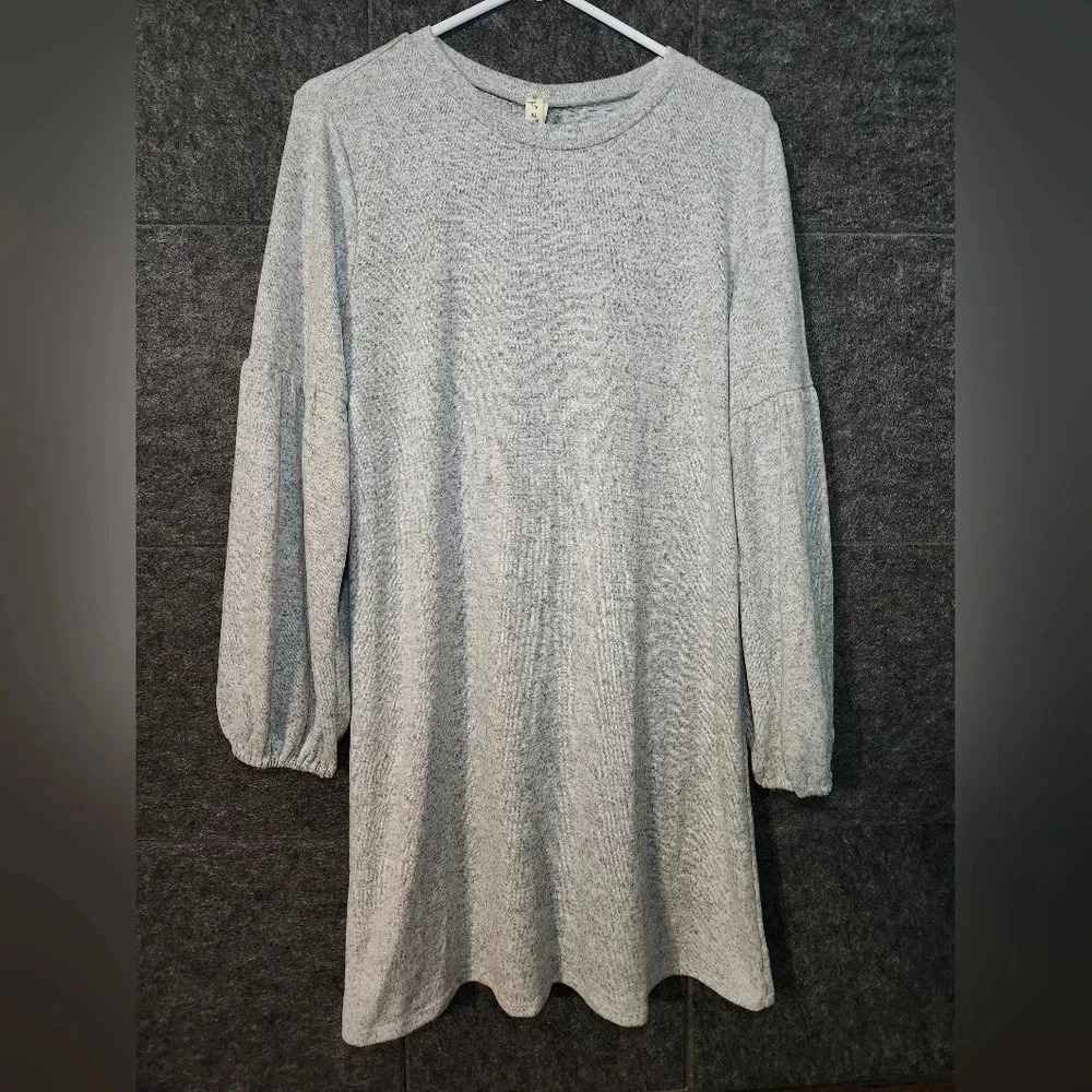 Bebop‎ Bubble-Sleeve Long Sleeve Dress Womens Sz XL Casual Gray